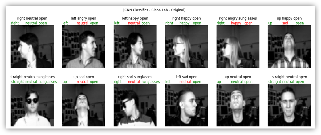 Prediction sample for CNN Classifier with Cleanlab Original Label